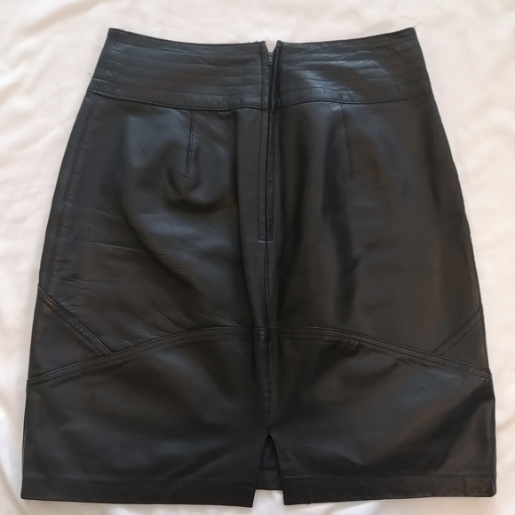 Vintage Bagatelle 100% Leather Mini Pencil Skirt Size 10 - Picture 5 of 15